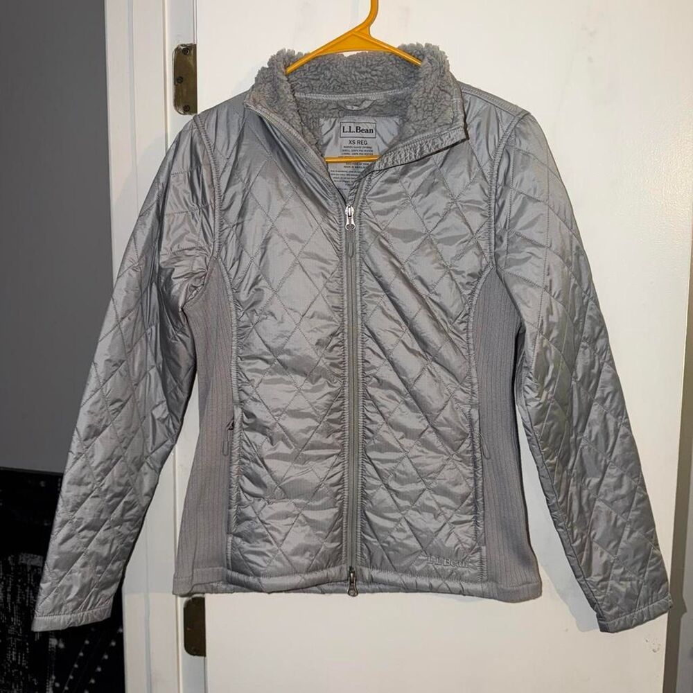 Llbean Women's Grey and Silver Jacket